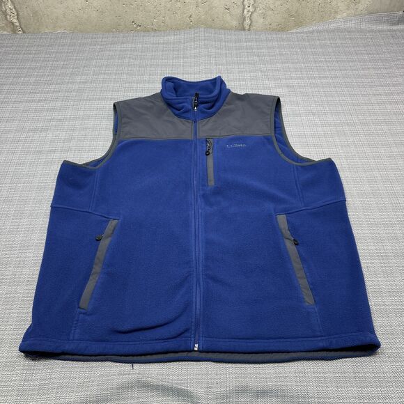 LL Bean Vest‎ Mens XXL Retro Fleece Blue Polartec Wind Pro Outdoors GORP - Picture 1 of 10